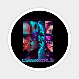 4 cyberpunk grils Magnet